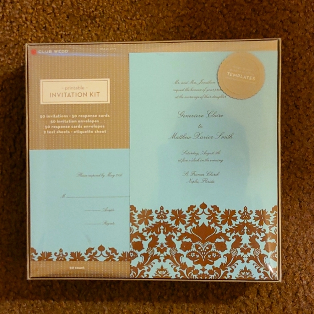 50 Count Printable Invitation Kit